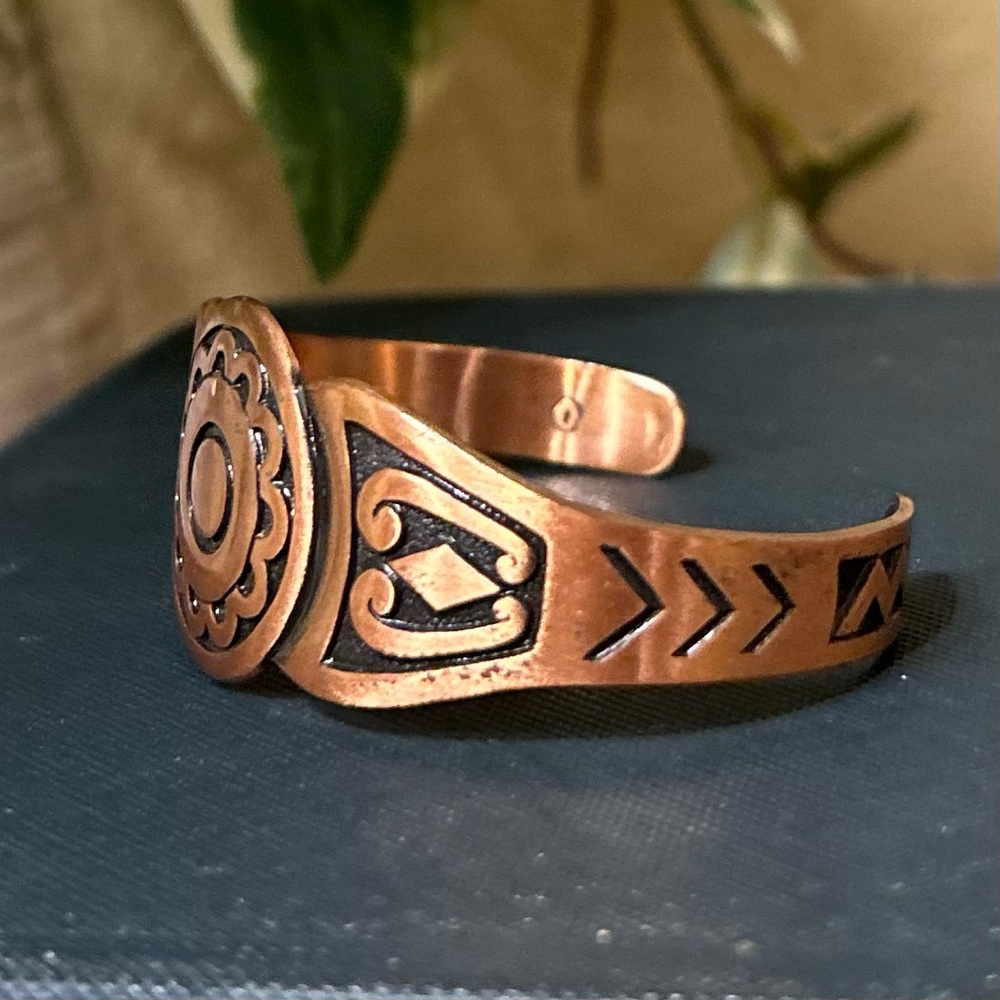 Vintage Native American Style Solid Copper Tribal… - image 2